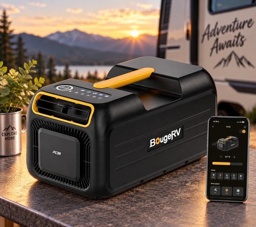 BougeRV PC35 3500BTU Portable Air Conditioner RV Tent Camping App Open Box